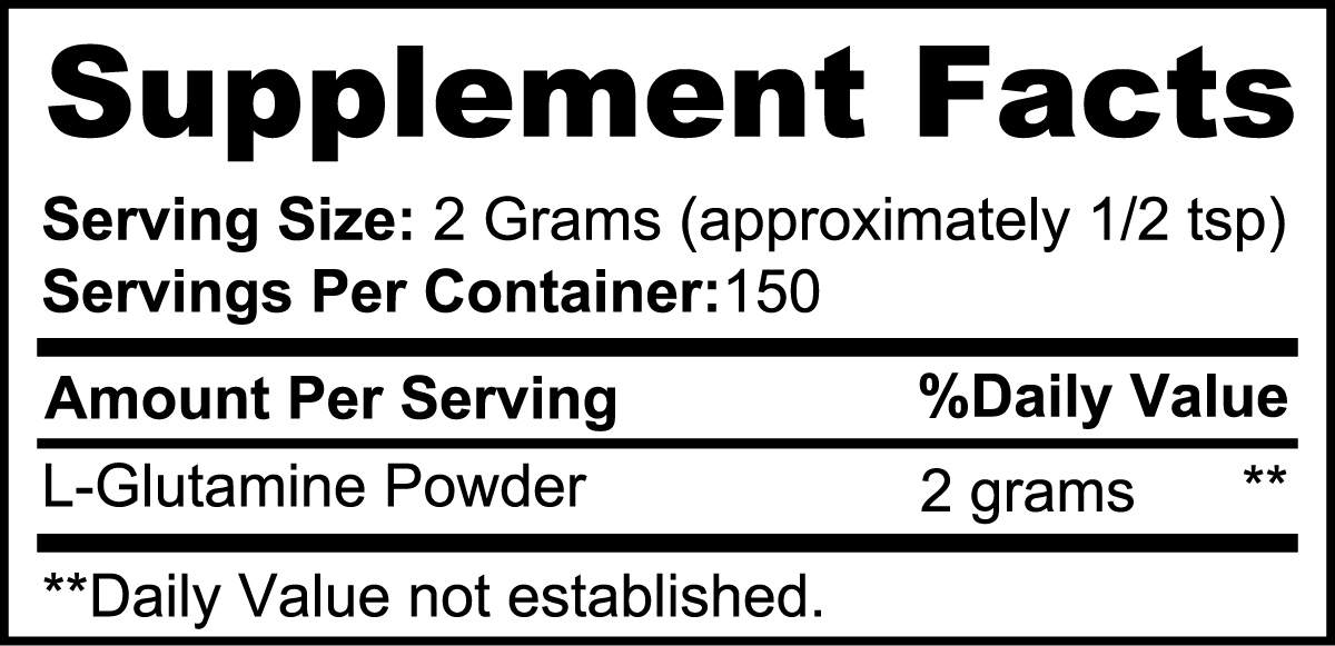100% Pure L-Glutamine Unflavored Powder